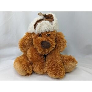 HugFun Brown Dog Plush Hat 12 Inch Stuffed Animal Toy